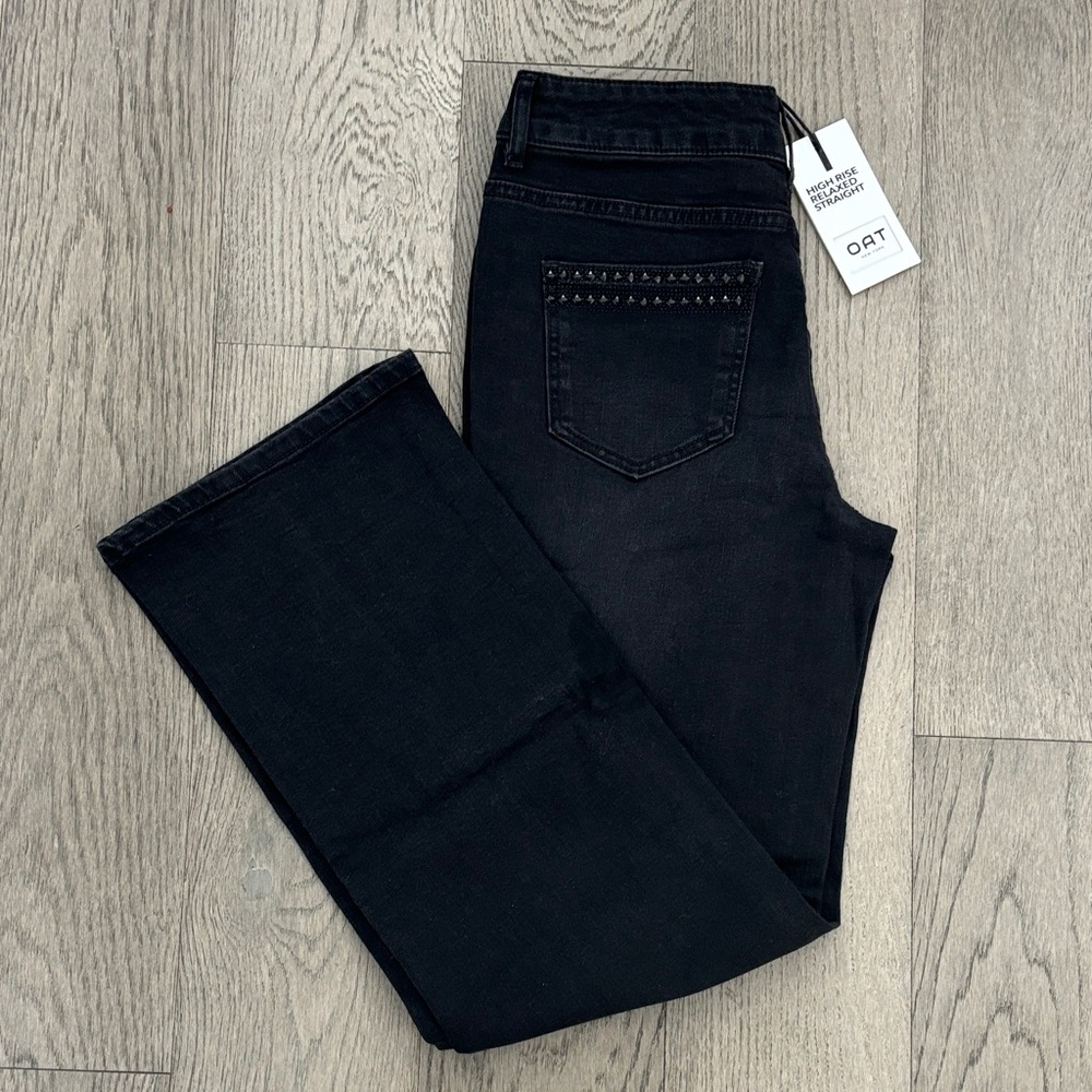 NWT Oat New York High Rise Relaxed Straight Jeans